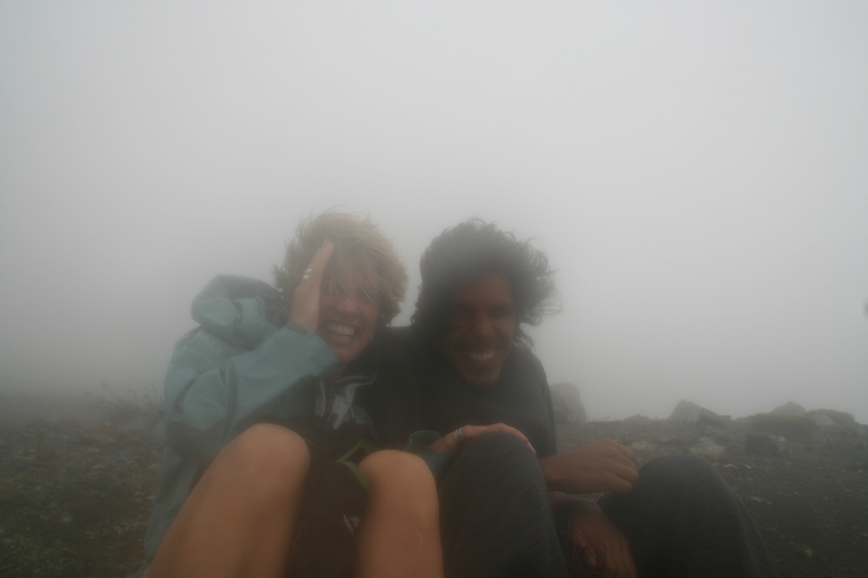 Strong winds at santa ana volcano