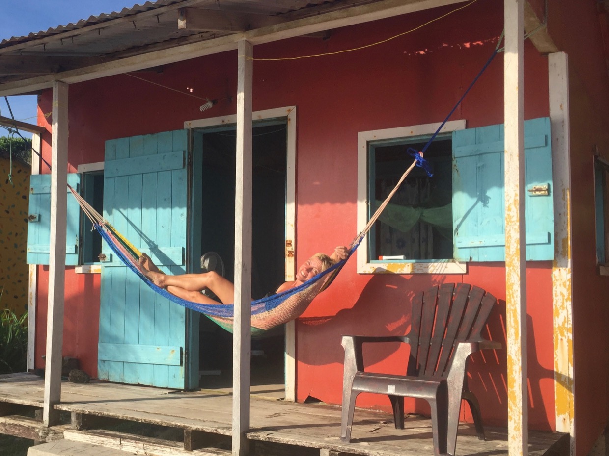 Tan in hammock in little corn island